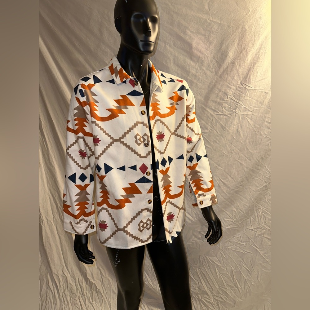 Vintage Flannel Navajo button front